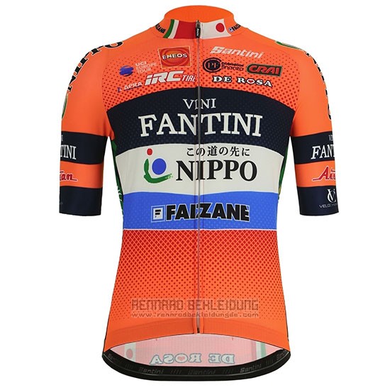 2019 Fahrradbekleidung Vini Fantini Orange Trikot Kurzarm und Tragerhose01 - zum Schließen ins Bild klicken